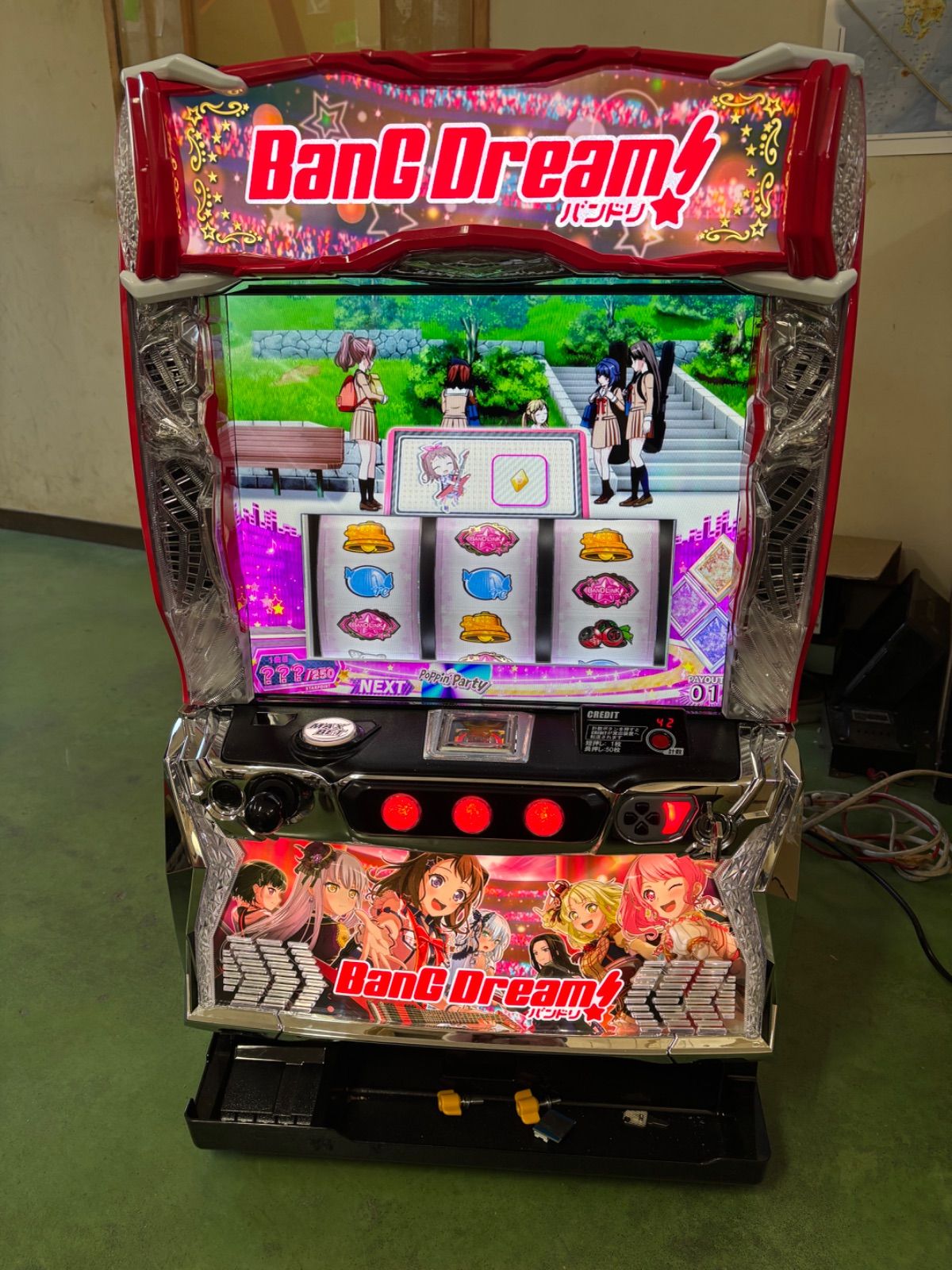 パチスロ実機 Lバンドリ データ対応 ボタンバイブスイッチ付き