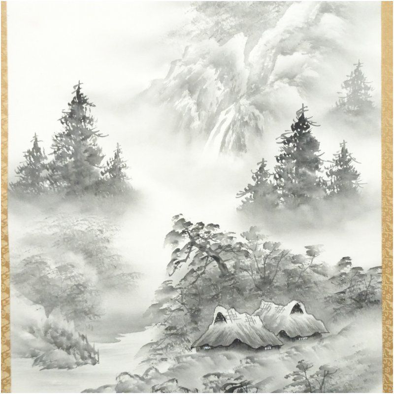 中国 掛け軸 山水画 秋林山居 中国骨董 中国 掛け軸 山水画 秋林山居