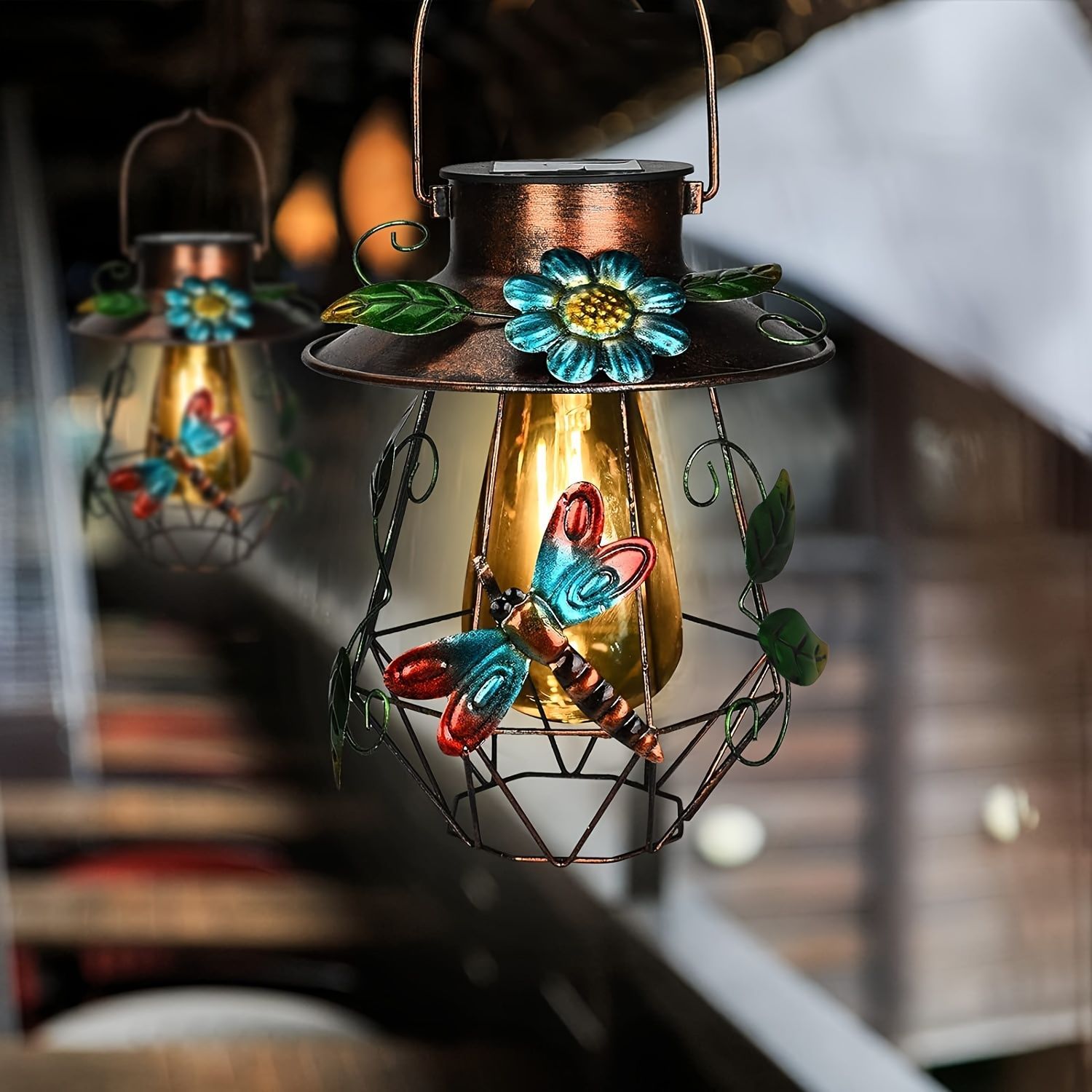 アンティークスタイル ランプ 金属 ガラス