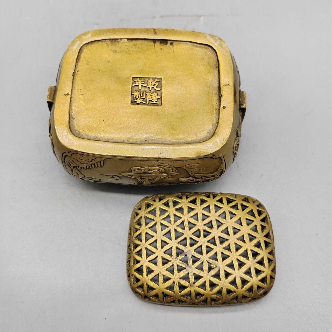 銅製 提梁暖手炉 香り炉 茶道香炉 香道具 装飾品 工芸品 置物 銅製