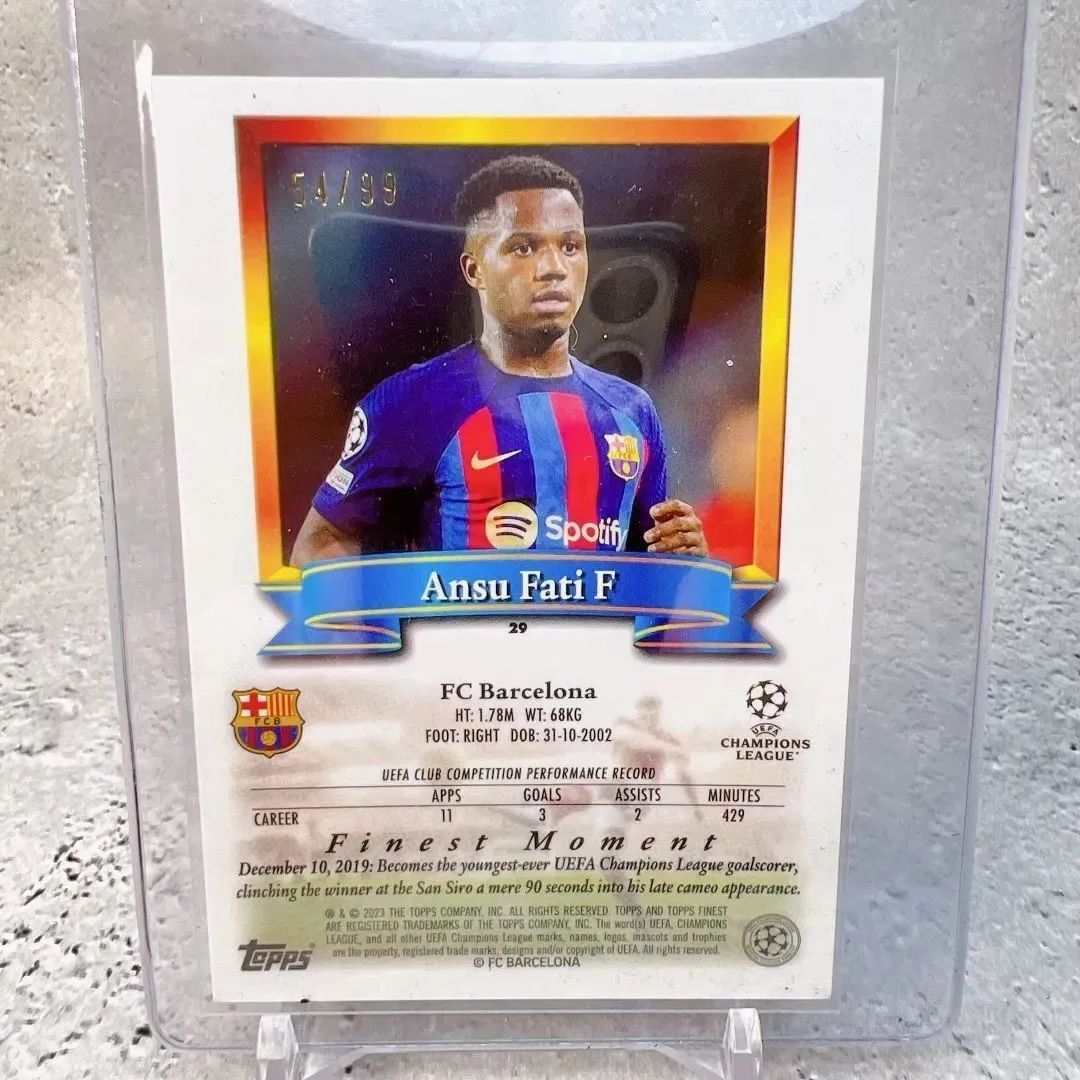 直筆サイン!!限定99枚】ペドリ ＆ ファティ バルセロナ topps