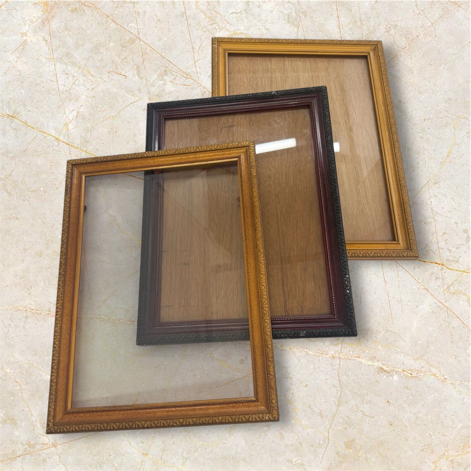 古道具 ヴィンテージ 額縁 木製 置物 アンティーク フレーム ブラック