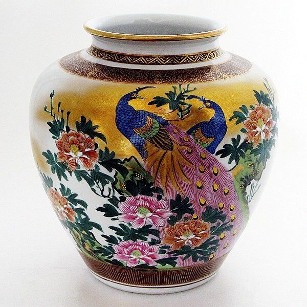 九谷焼光崖作花瓶・No.130520-20・梱包サイズ80 購入 九谷焼光崖作