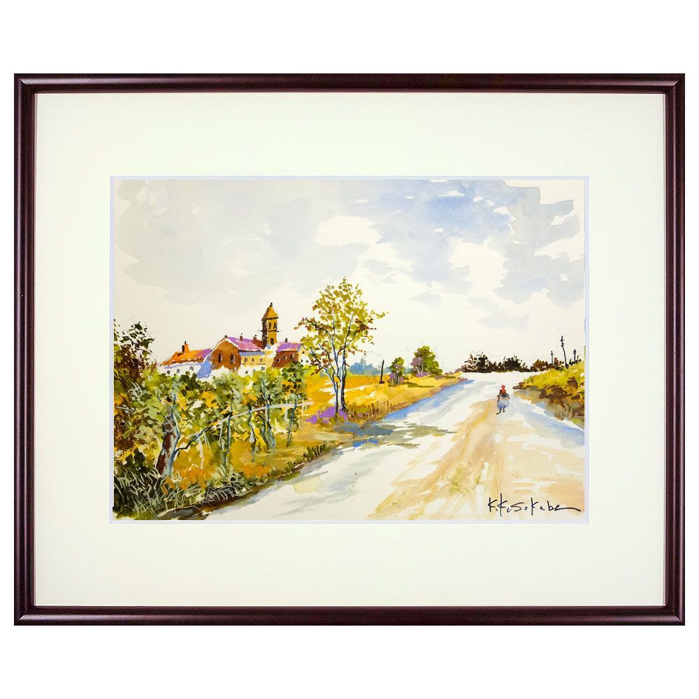 笠野大介 絵画 油絵 肉筆油絵 動物画 白馬の親子 F8