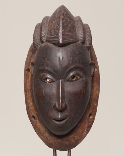 アフリカ コートジボワール バウレ族 マスク No.382 仮面 木彫り 彫刻