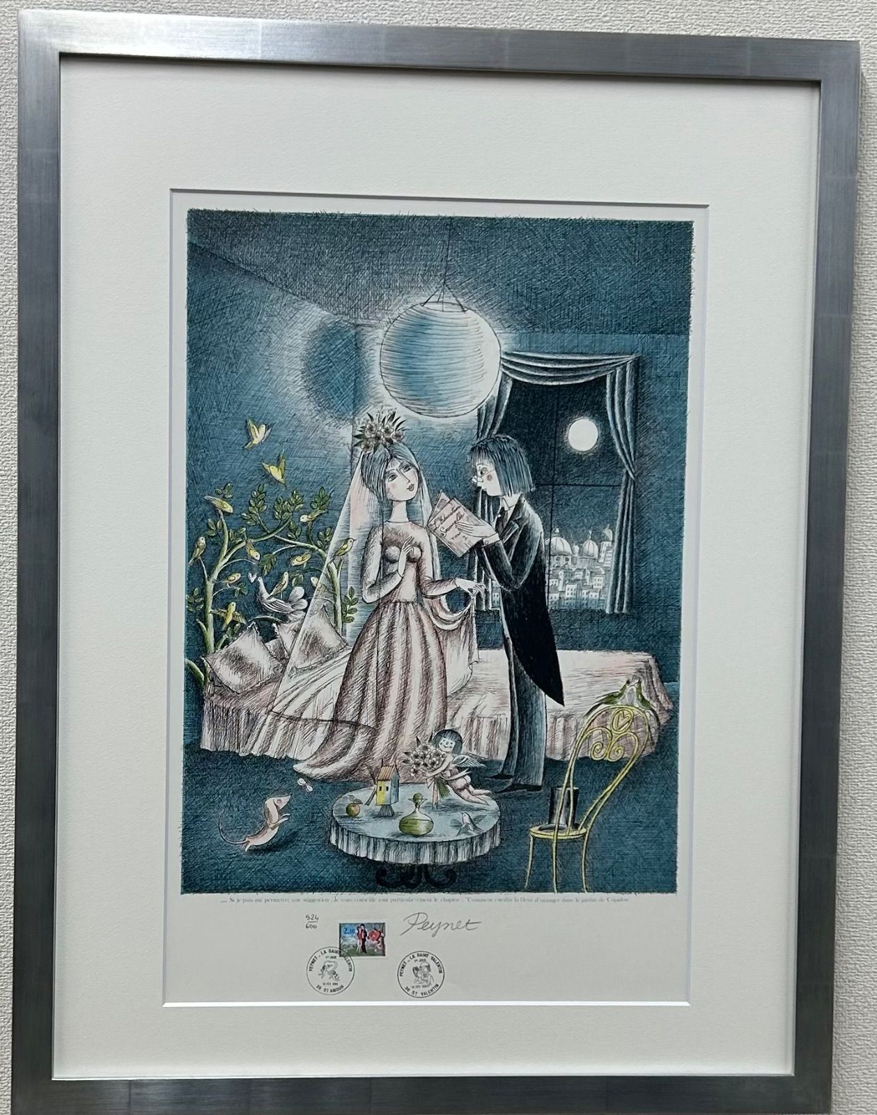 レイモン・ペイネ 直筆サイン『メルヘン』リトグラフ 大判 2401260829F