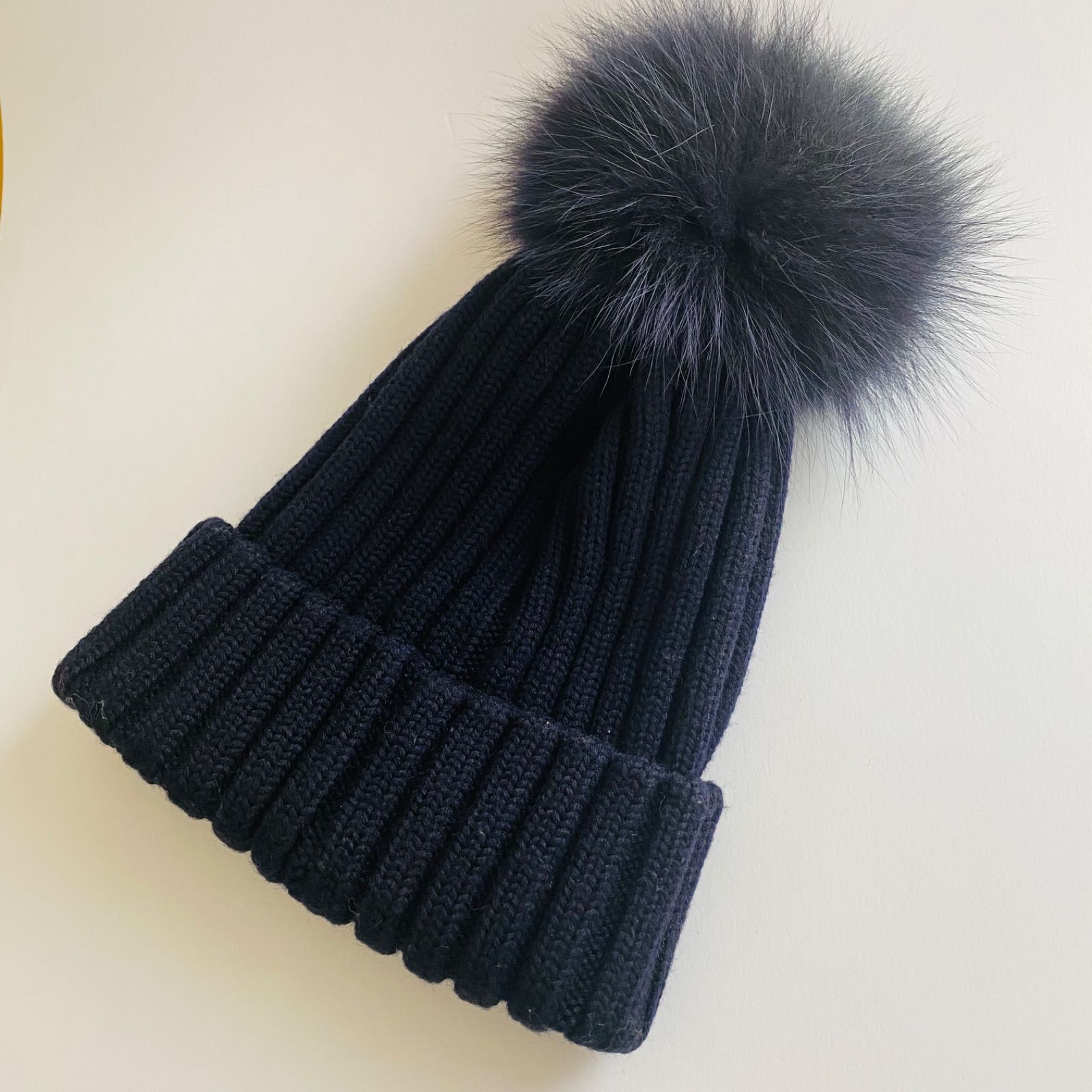 モンクレール ニット帽 ネイビー レディース モンクレール MONCLER