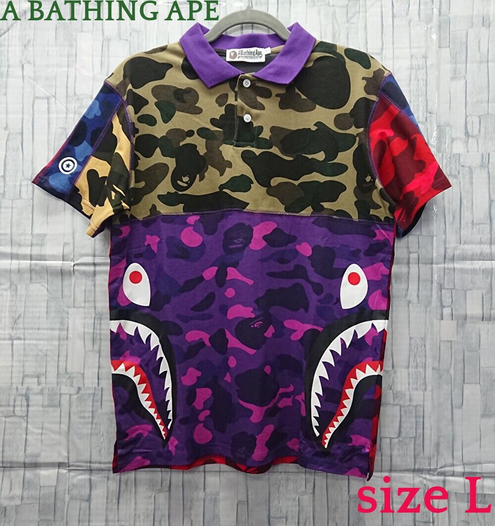 A BATHING APE 迷彩ポロシャツ Mサイズ A Bathing Ape カモフラージュ