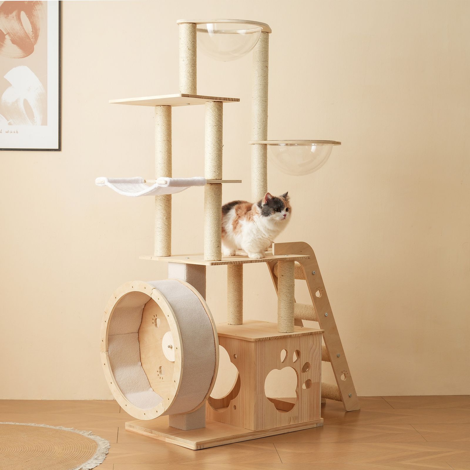 キャットタワー 猫タワー 据え置き型 猫 爪とぎポール 宇宙船