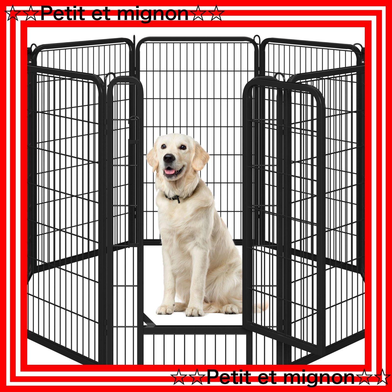 即日発送】(ブラック ペットフェンス 複数連結可能 パネル8枚