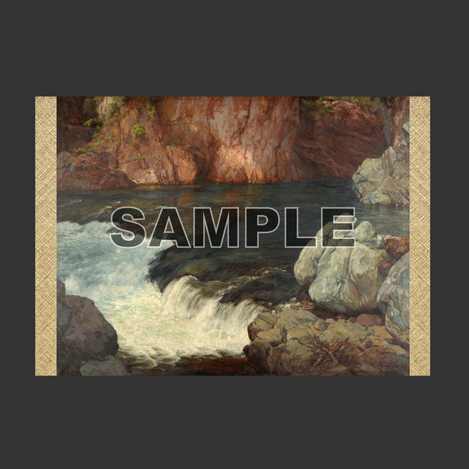 小栗宗丹 猩々酒汲之図 室町時代 幕府御用絵師 日本画 模写 Q-454