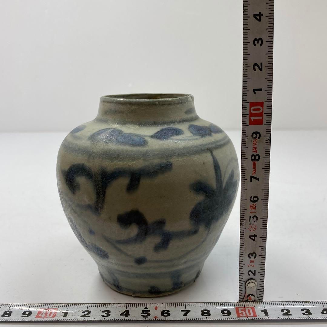 中国明時代 古染付 小壺 トヒチ 直径12㎝ 東山5-1130④ 中国明時代 古