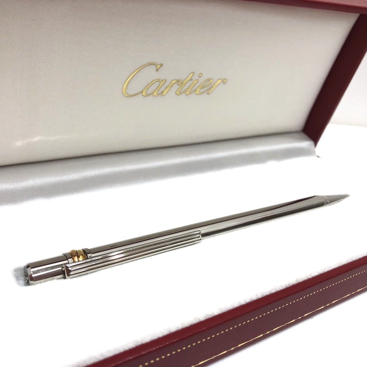 ☆Cartier カルティエ ボールペン トリニティ シルバー 青インク