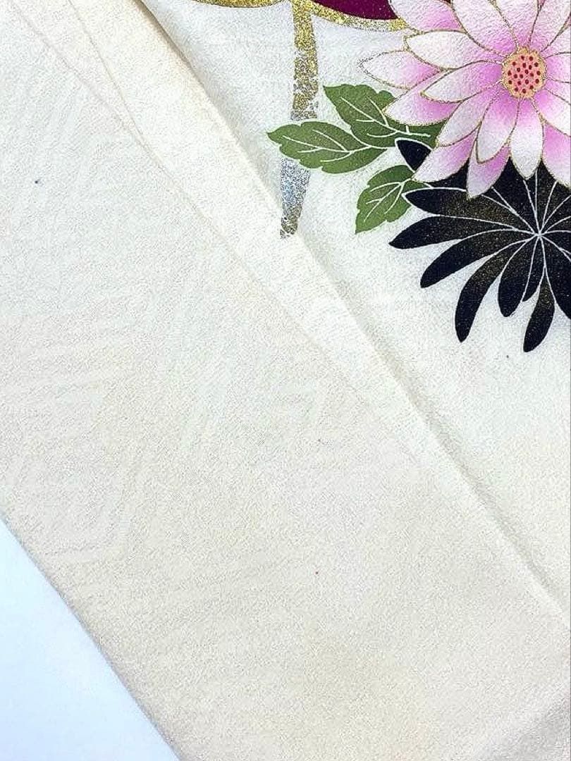 振袖 豪華 銀通し 金彩 銀彩 ラメ刺繍 ショップ 牡丹 身丈161cm 撥水