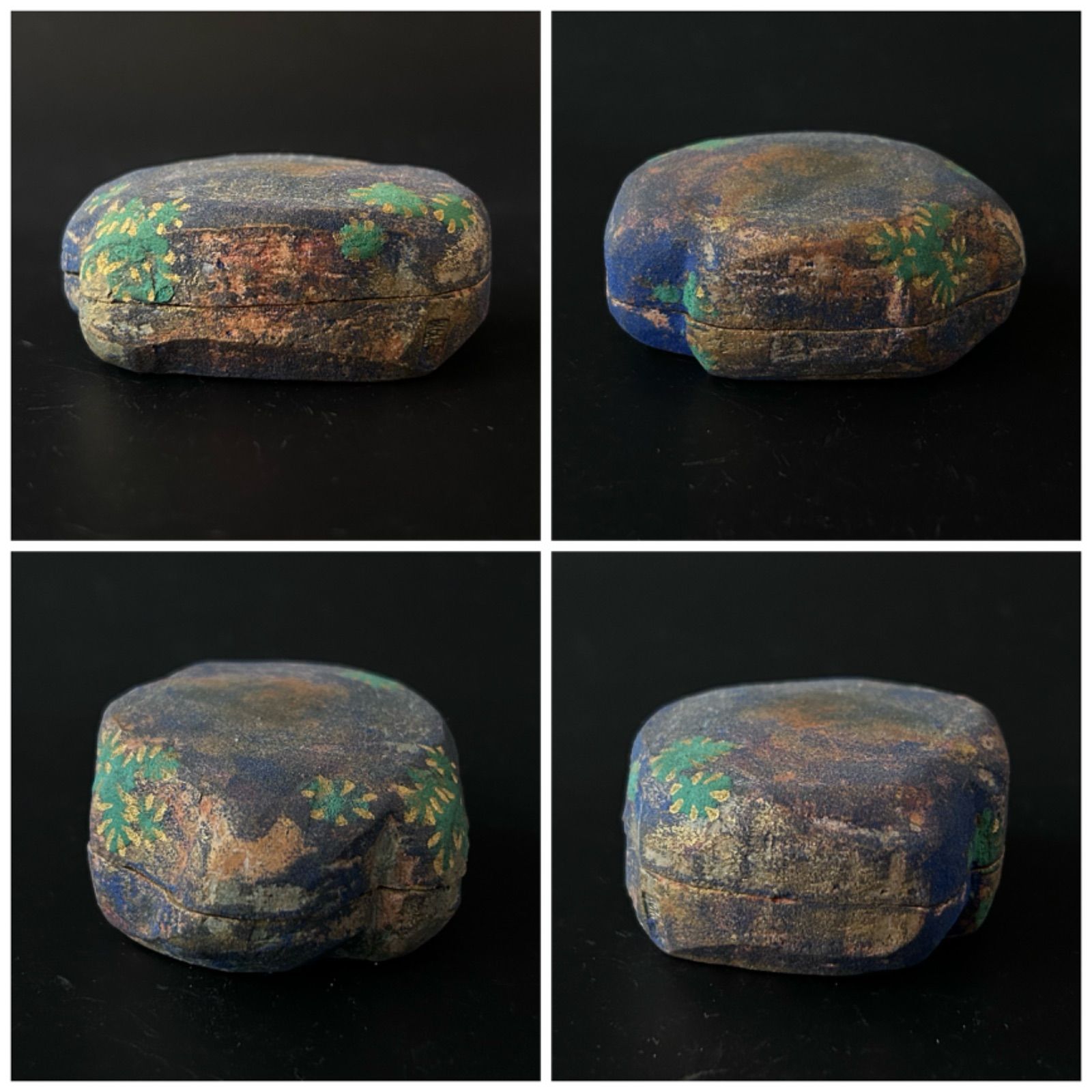 茶道具 さざれ石 香合 人形屋 大島嘉楽 共箱 古稀 伏見人形 祝事 茶会