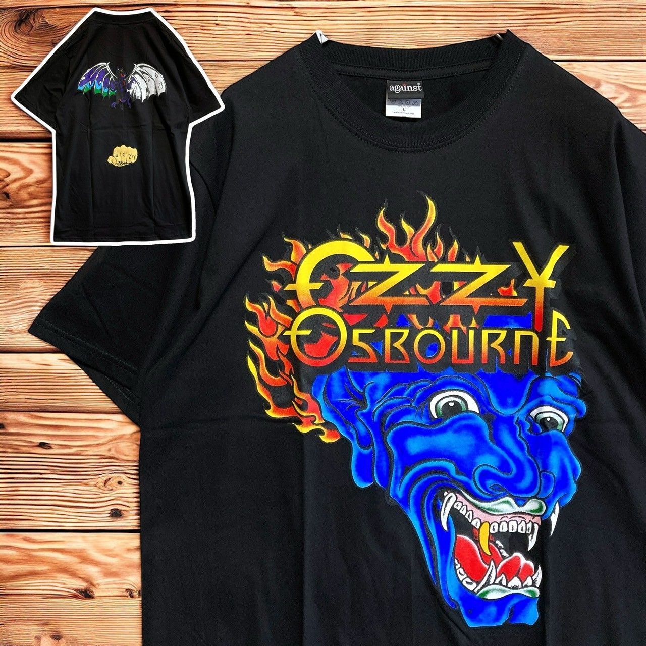 オジーオズボーン OZZY OSBOURNE ブラックサバス 黒 鬼 バンド Tシャツ