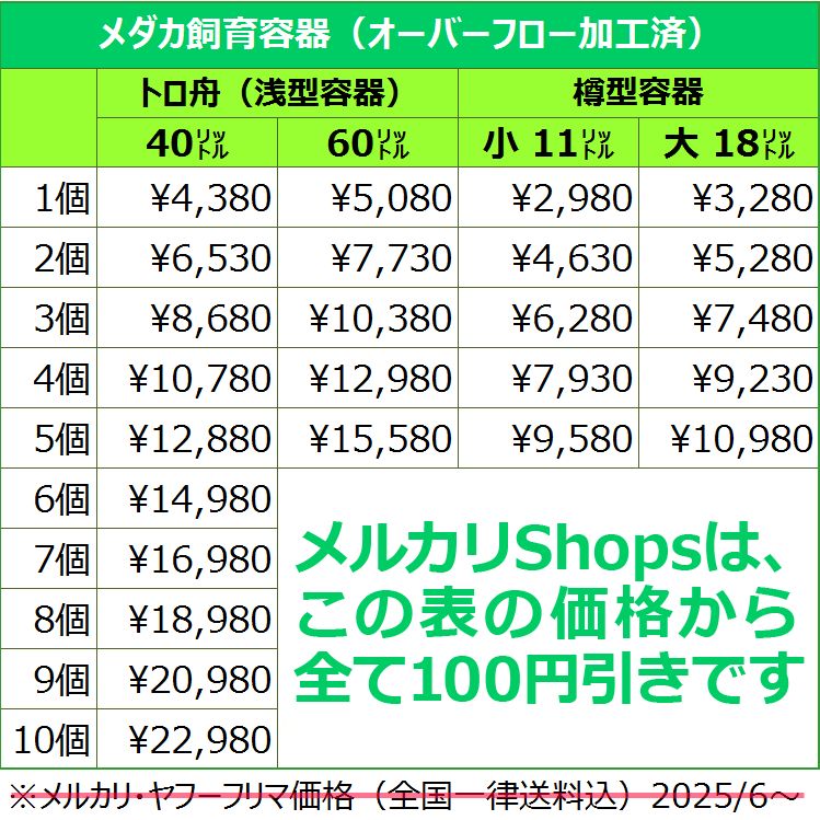 新タイプ】メダカ飼育ケース 60㍑黒x3個 オーバーフロー対策済 トロ舟