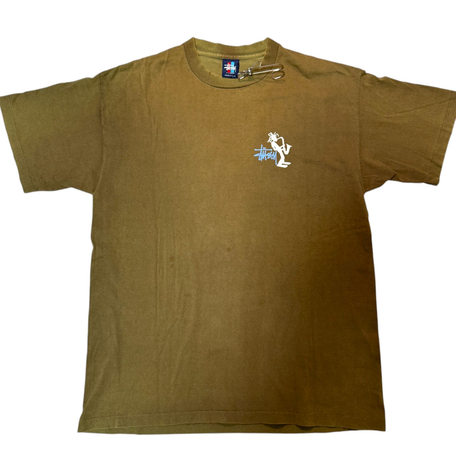 90s OLD STUSSY シャドーマン サックス ジャズマン Tシャツ XLサイズ