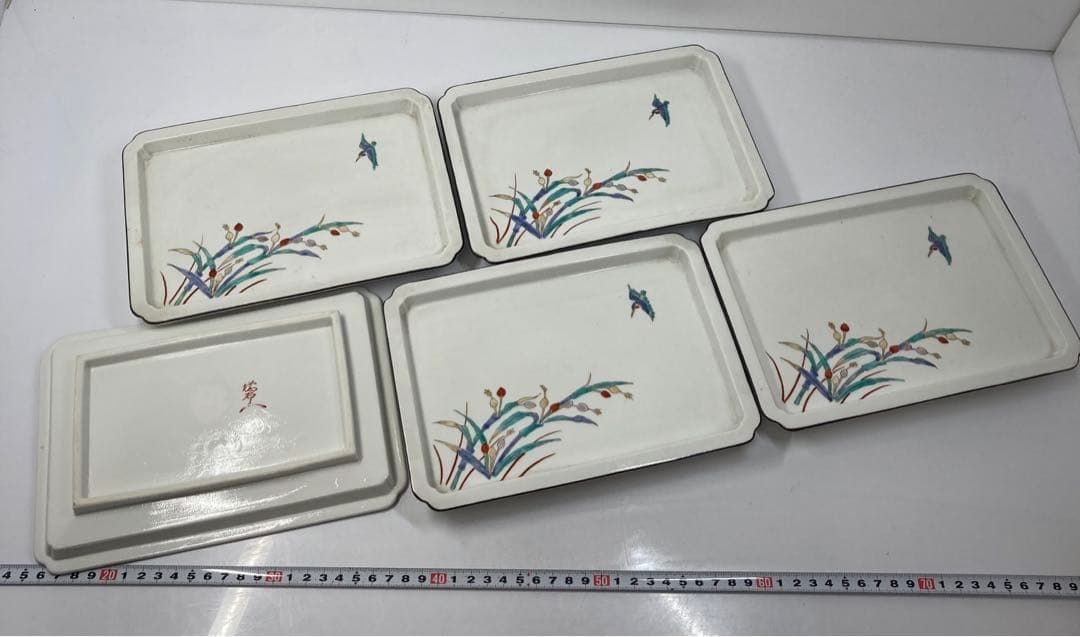 柿右衛門風 色絵 花鳥図 長皿5枚 アウトレット 東さ5-0731①