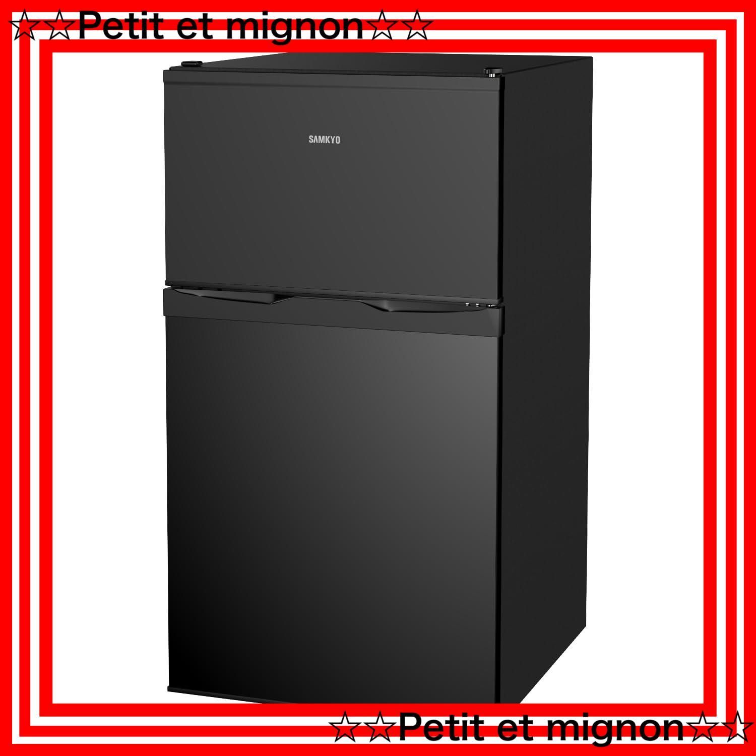 SAMKYO 冷蔵庫 95L 小型 2ドア 家庭用 耐熱天板 コンパクト 左右開き