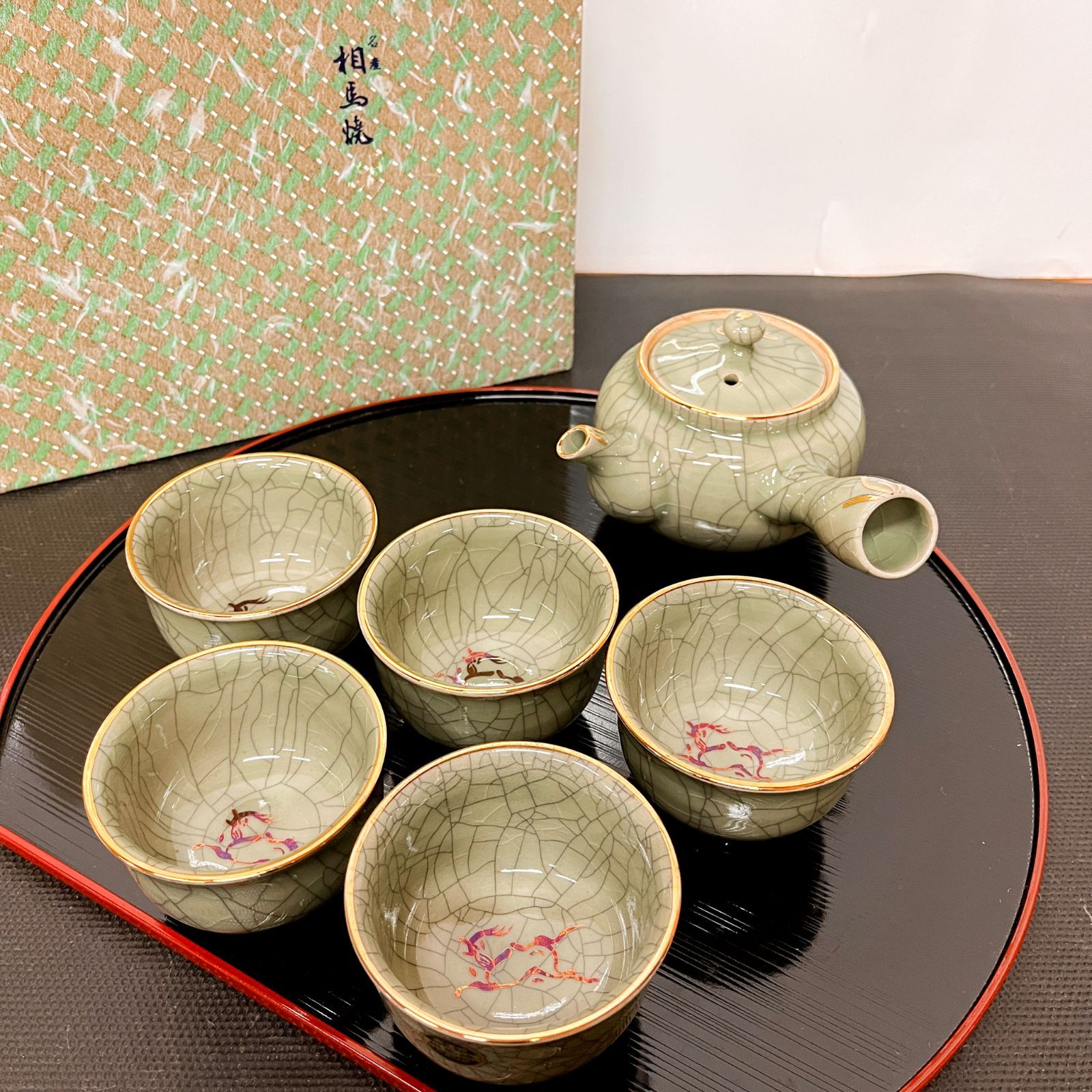 茶道具 茶器 急須 湯 湯呑み 相馬 相馬焼 相馬焼 急須湯呑セット