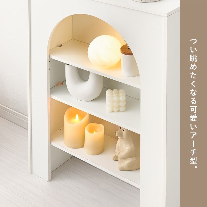 幅60㎝］マントルピース 人気 可動棚 コード穴つき 収納棚 [8601] 幅60