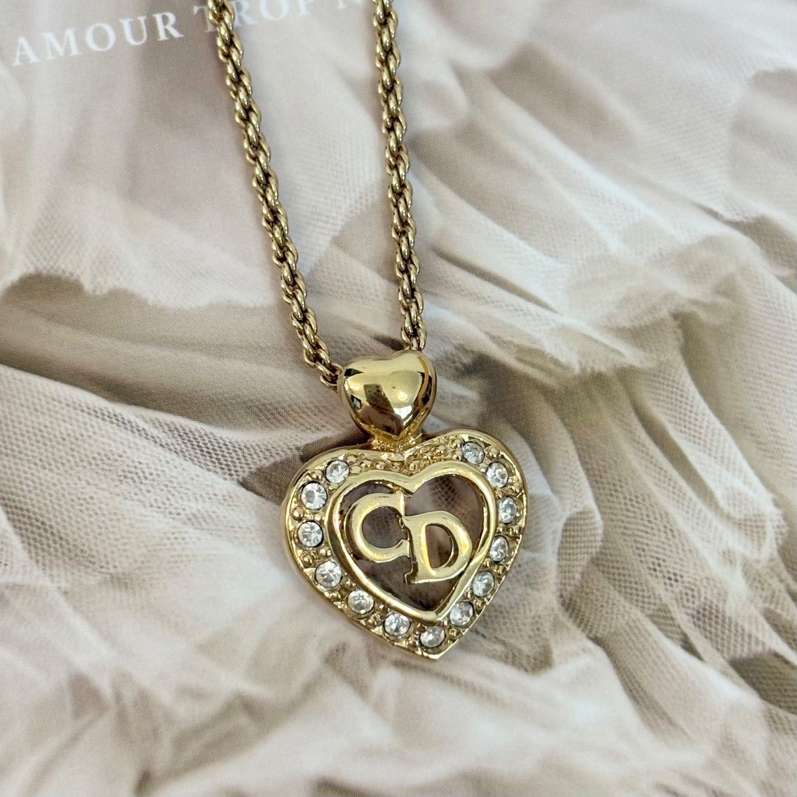 Dior ハート ネックレス ヴィンテージ 美品 クリスチャンディオール