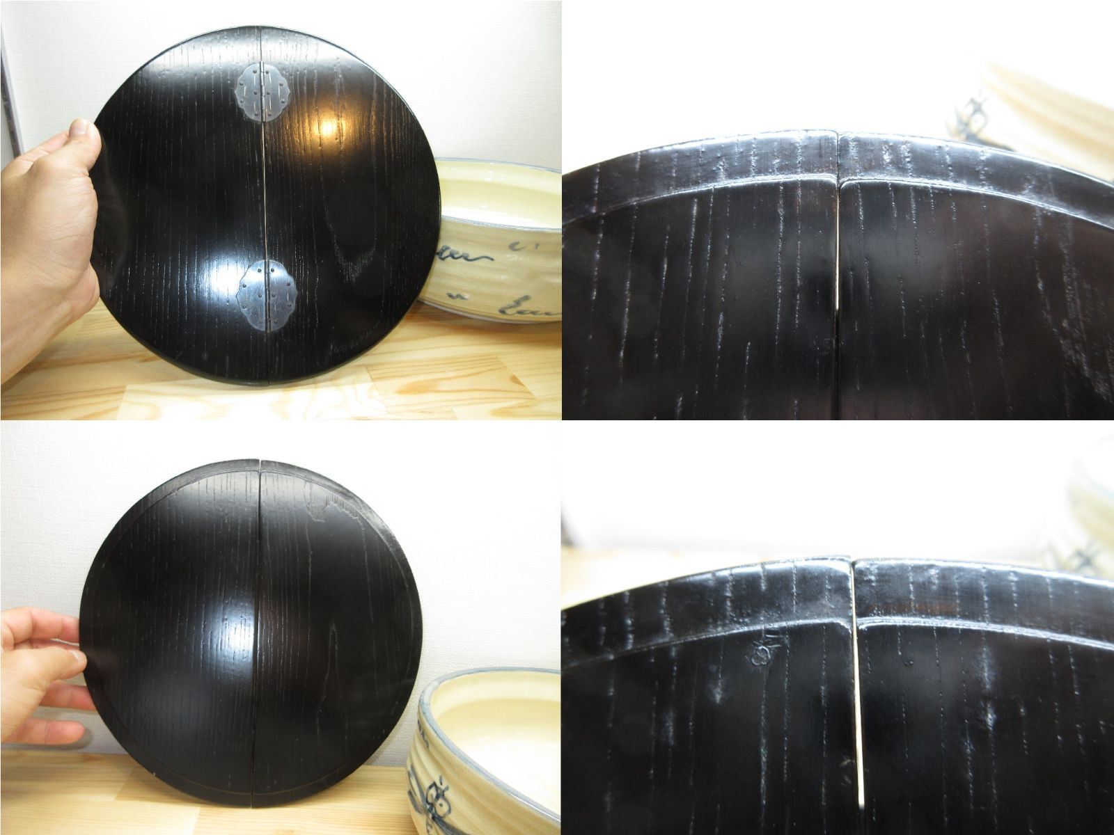 逢絢亭】茶道具 平水指 美濃焼 安南トンボ 割蓋付 加藤五陶