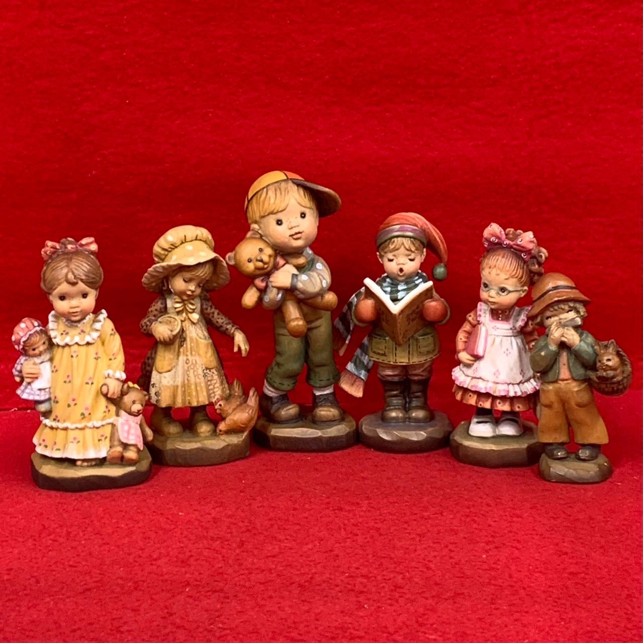 アンリ人形 木彫り サラケイ Bearly Ready 12cm Anri イタリア 置物 J1