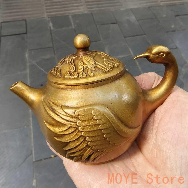 銅製 梅蘭竹菊銅缶 茶壺 茶道具 香道具 博古架 装飾品 工芸