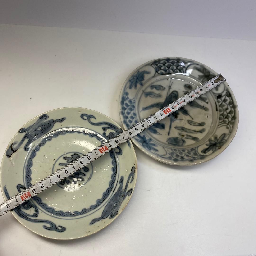 中国明時代染付お皿(七寸) 中国 明時代 染付