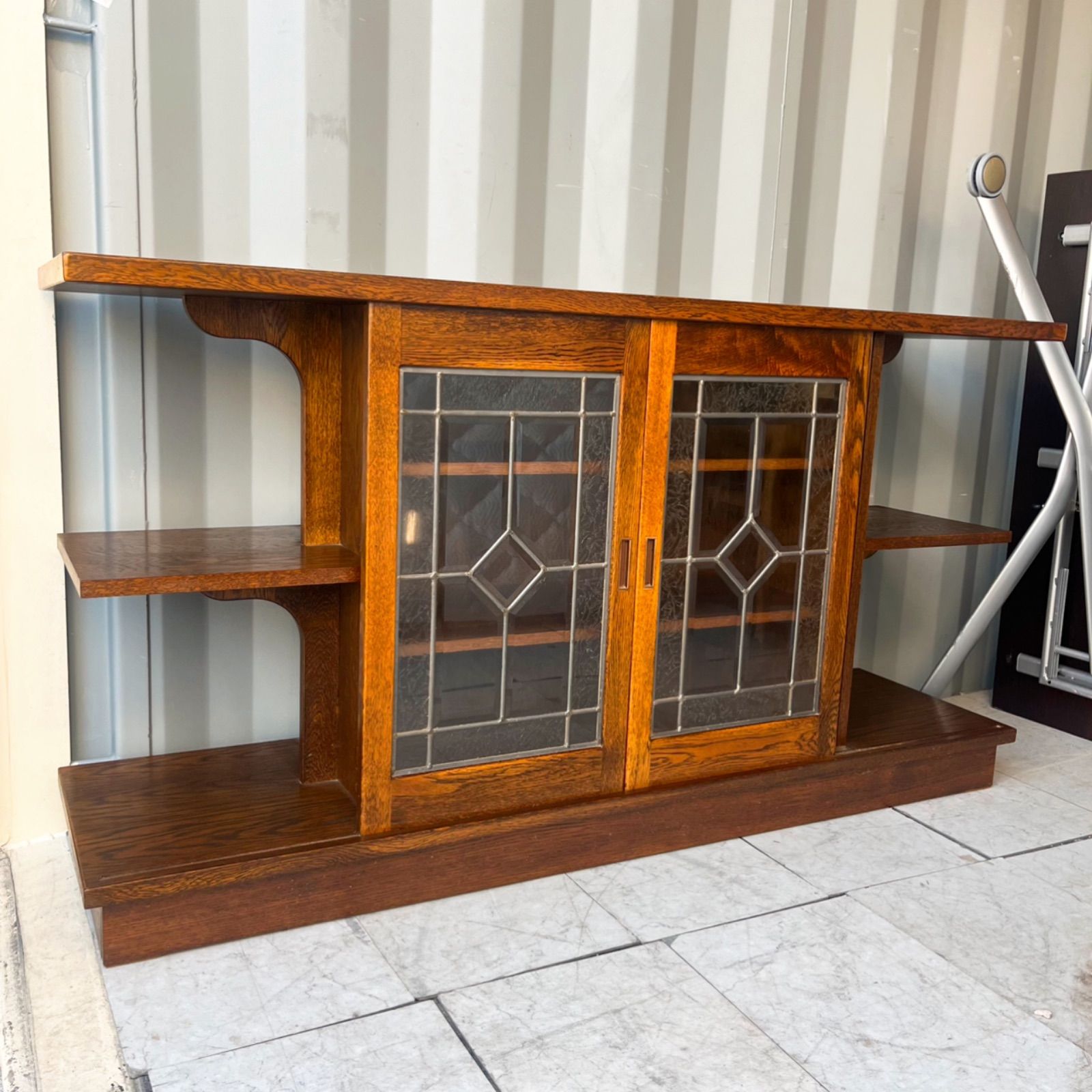 三越ブルージュ ステンドグラス オーク材 サイドボード 三越ブルージュ