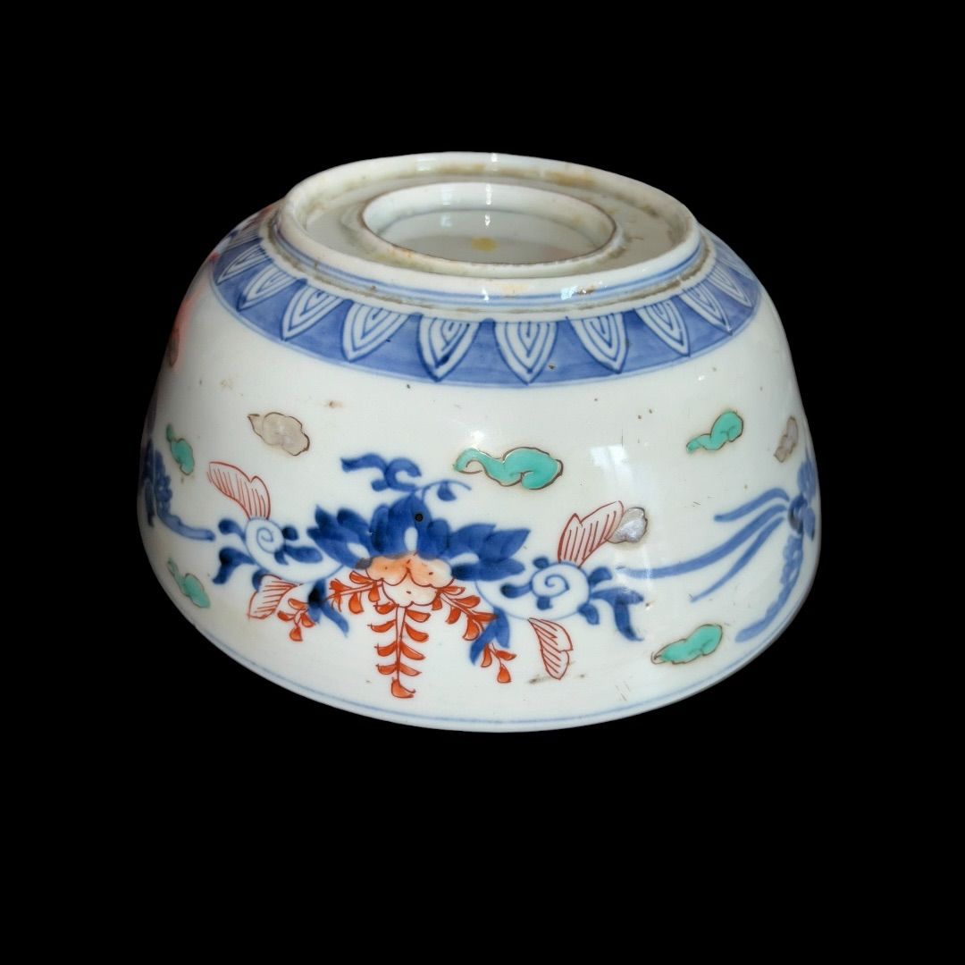 古伊万里 アンティーク 骨董 赤絵貝型菓子器 輸出用 花鳥の図 飾皿