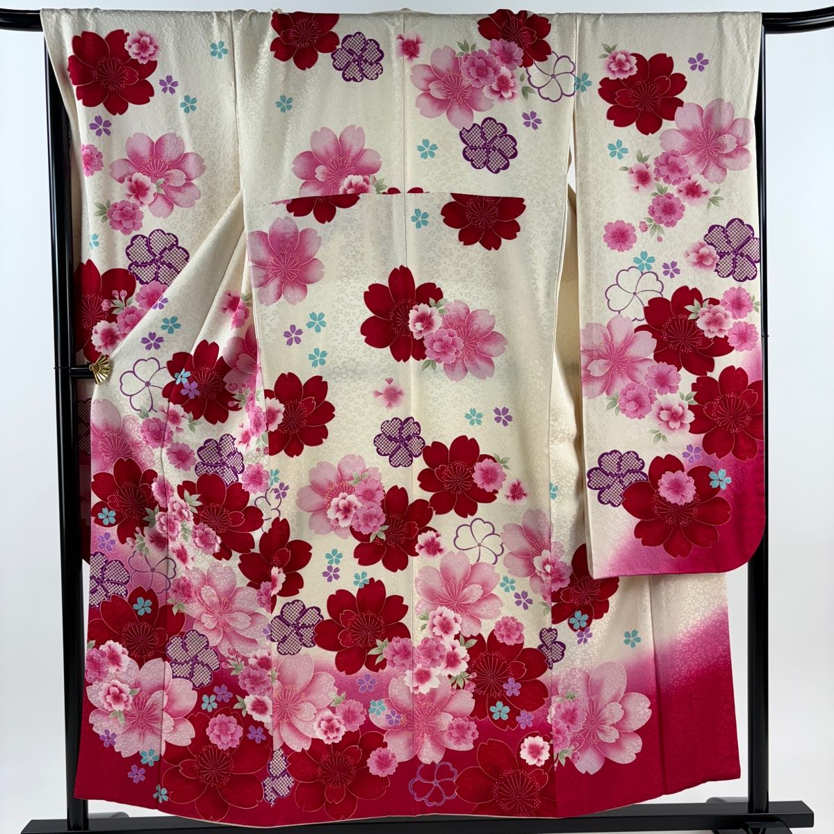 507z38☆山本寛斎 色無地振袖 比翼 嘘つき袖 重ね衿☆美品 成人式 結婚式