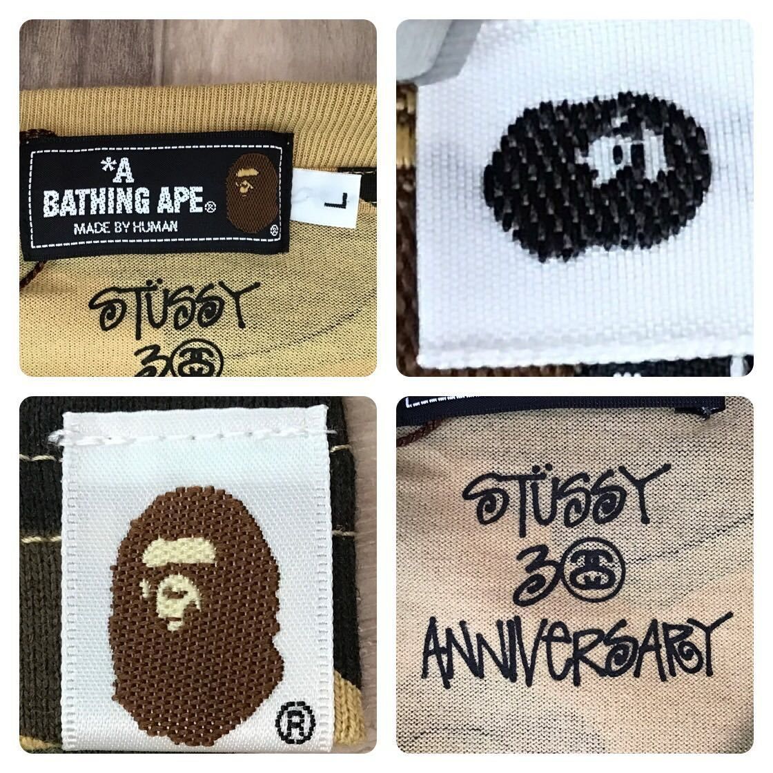 ☆新品☆ BAPE × STUSSY 30th World Tour Tシャツ Lサイズ a bathing