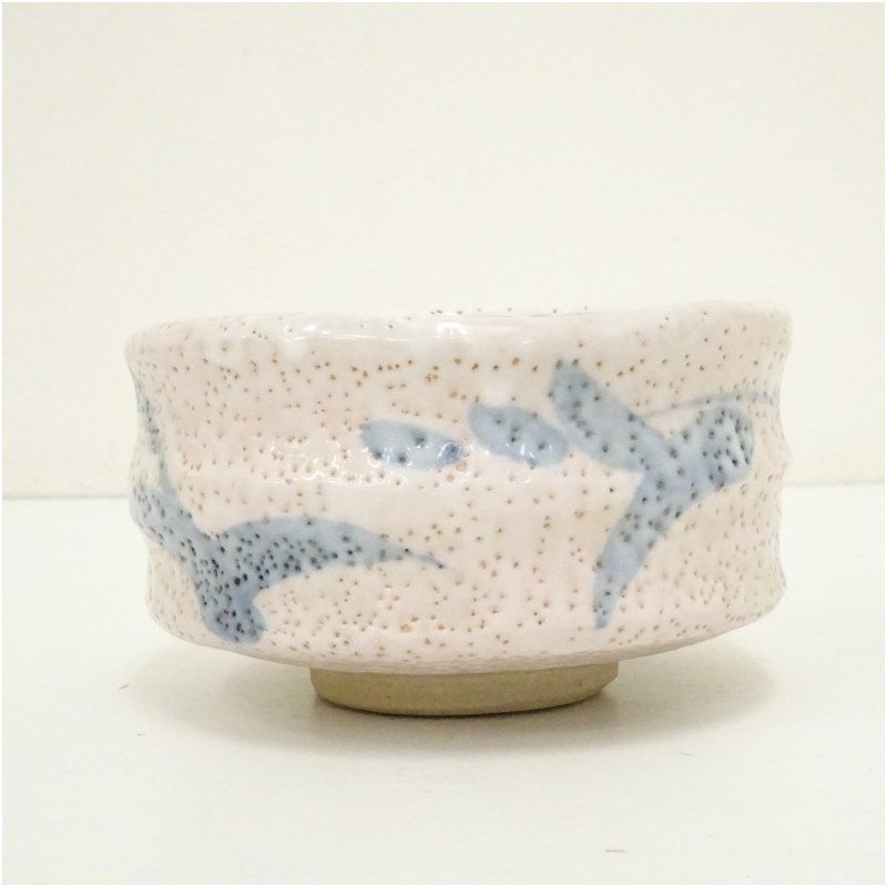 茶道具 渋草焼 渋草柳三作 色絵竹文 茶布筒 共箱 V 8990 茶道具 渋草焼