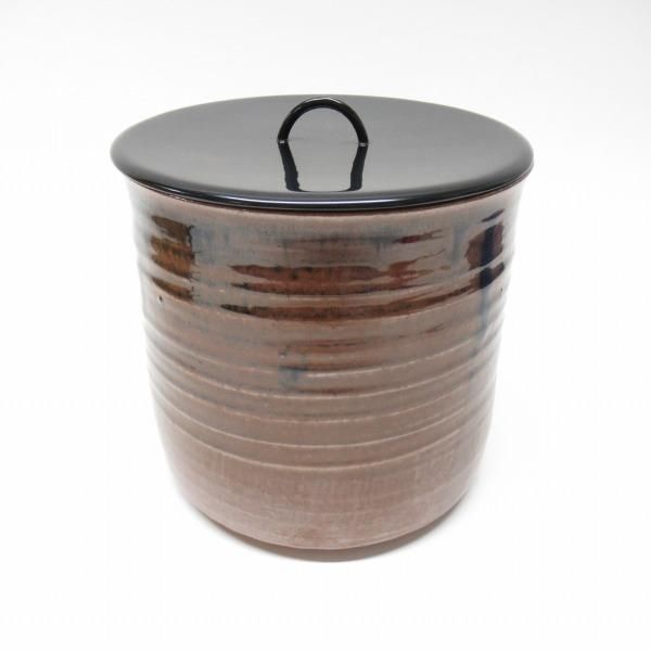 anv 加藤唐三郎造 古瀬戸 上塗蓋付 水指 水差し 茶器 茶道具 陶器