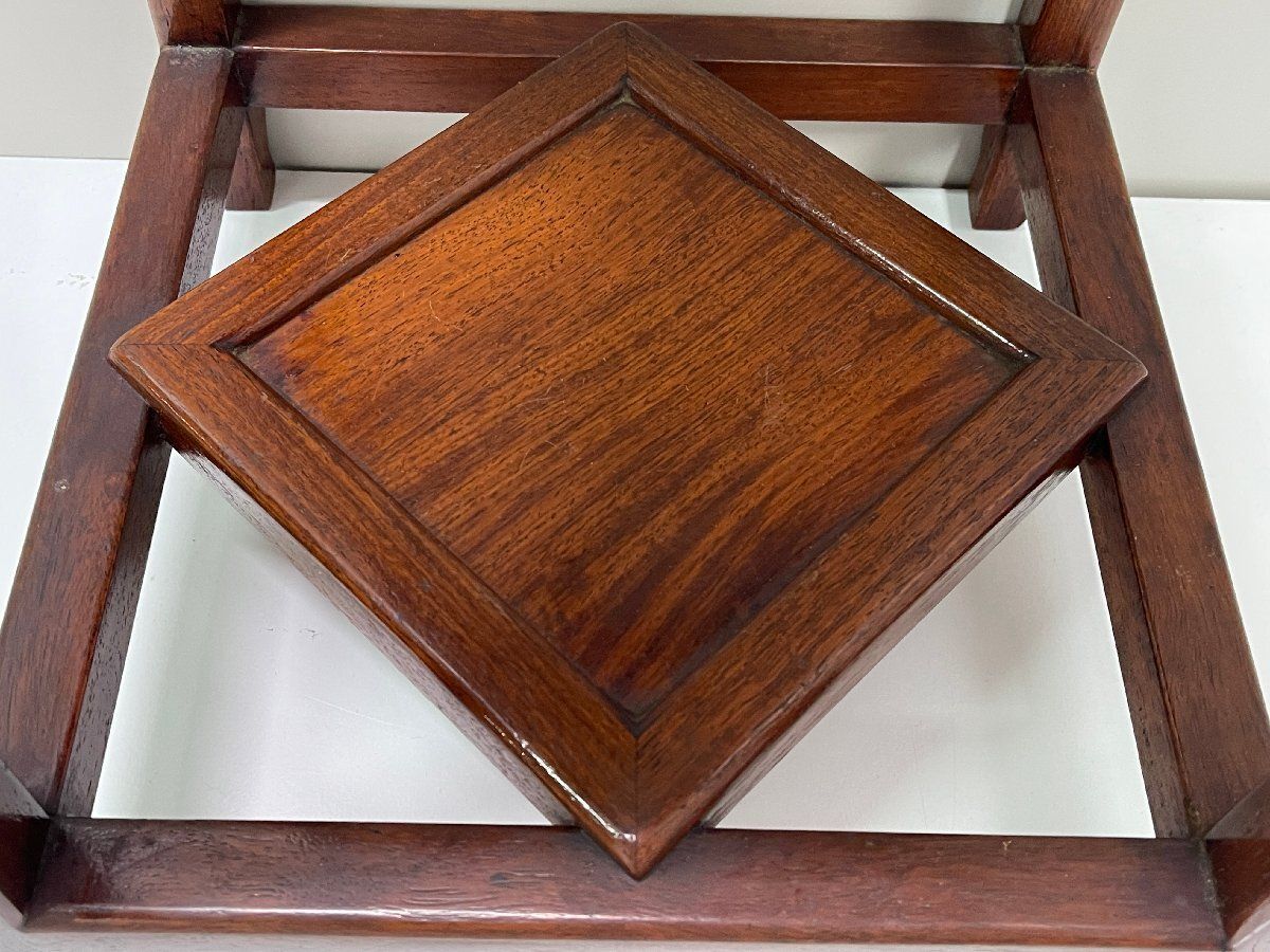 ストア ○唐木 中国美術 花梨 花台 香炉台 高さ43cm 小さめ サイド