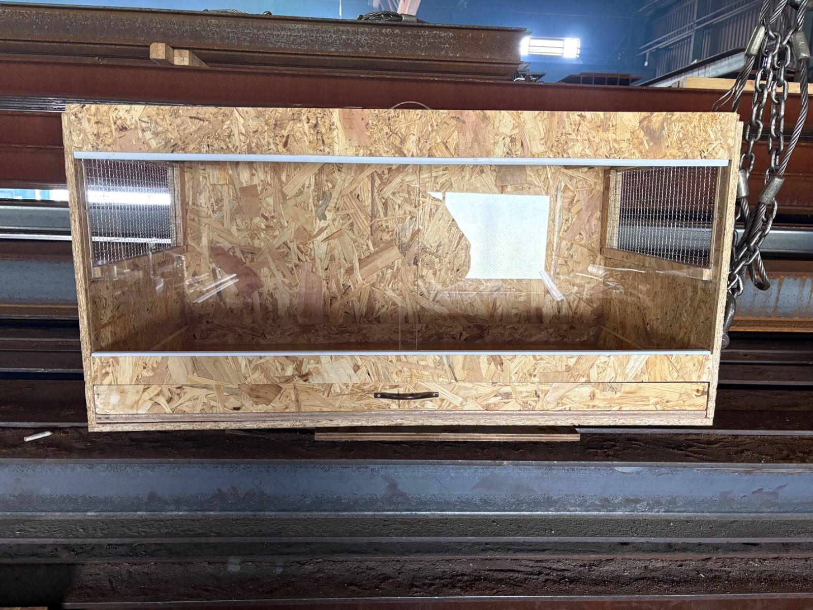 爬虫類ケージ 110×45×45㎝ 両側金網 付け木移動 キャップ② 爬虫類