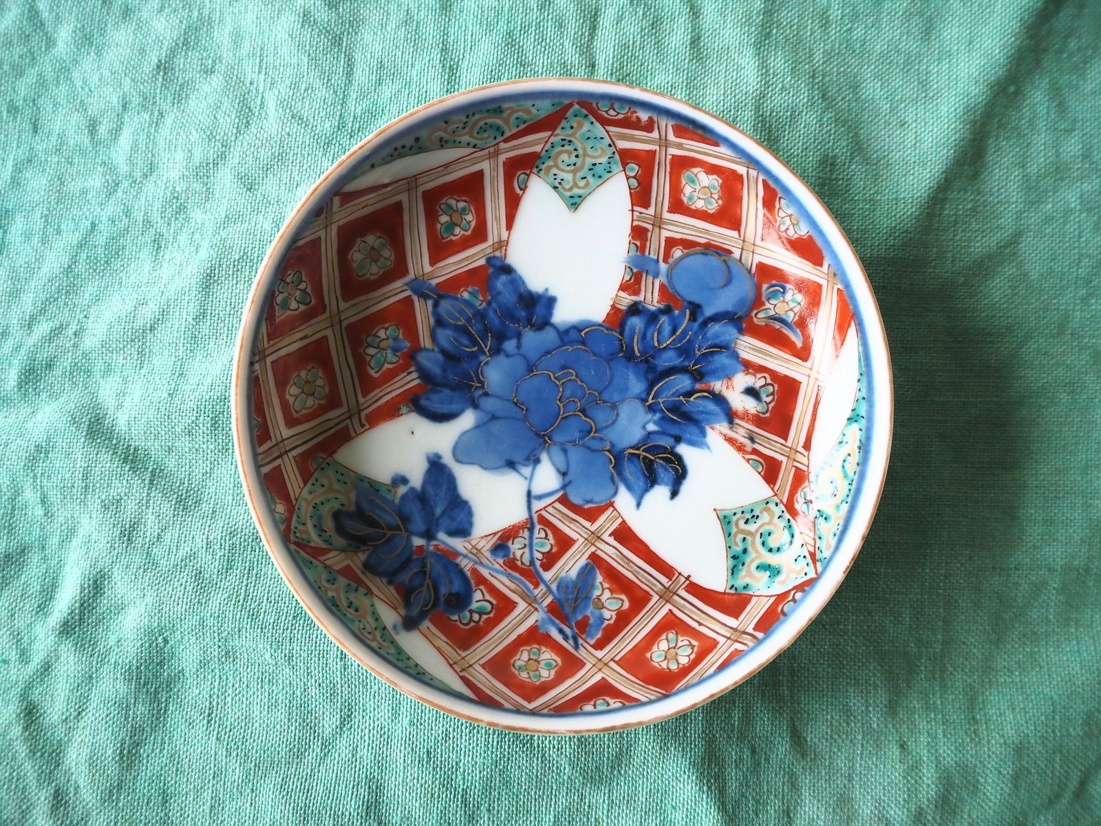 大聖寺伊万里 古伊万里 伊万里 色絵 金彩 向付 輪華鉢 5客 大聖寺