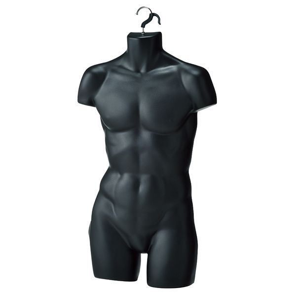 業務用メンズハーフトルソー壁掛マットブラック紳士ボディーハンガー