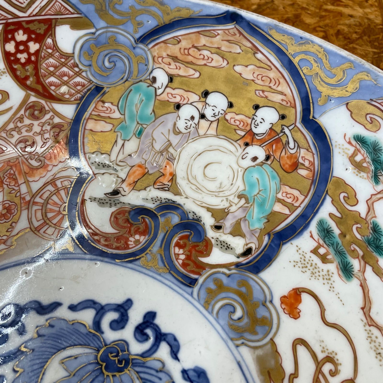 142 古伊万里焼 大皿 皇室御用達の辻家 古伊万里 皿（皿・ 142 古