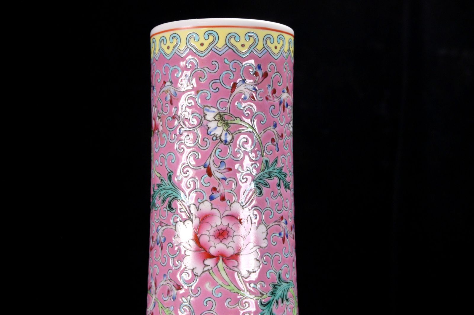 大清乾隆年製 紛彩馬文花瓶 46cm 唐物 骨董 ファッション 古美術 楾