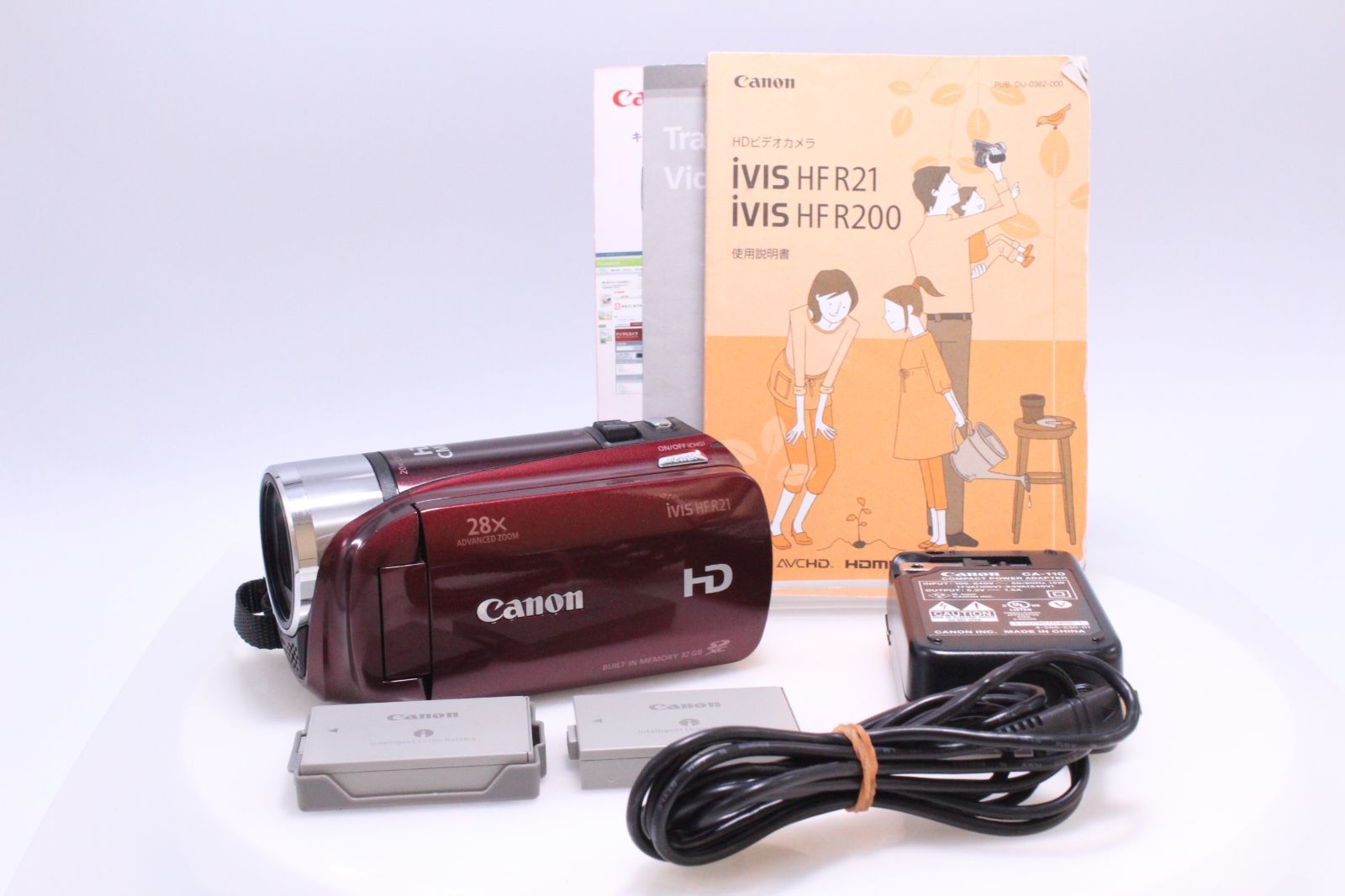 美品】Canon iVIS HF R21 レッド IVISHFR21RD 光学20倍 手ブレ補正