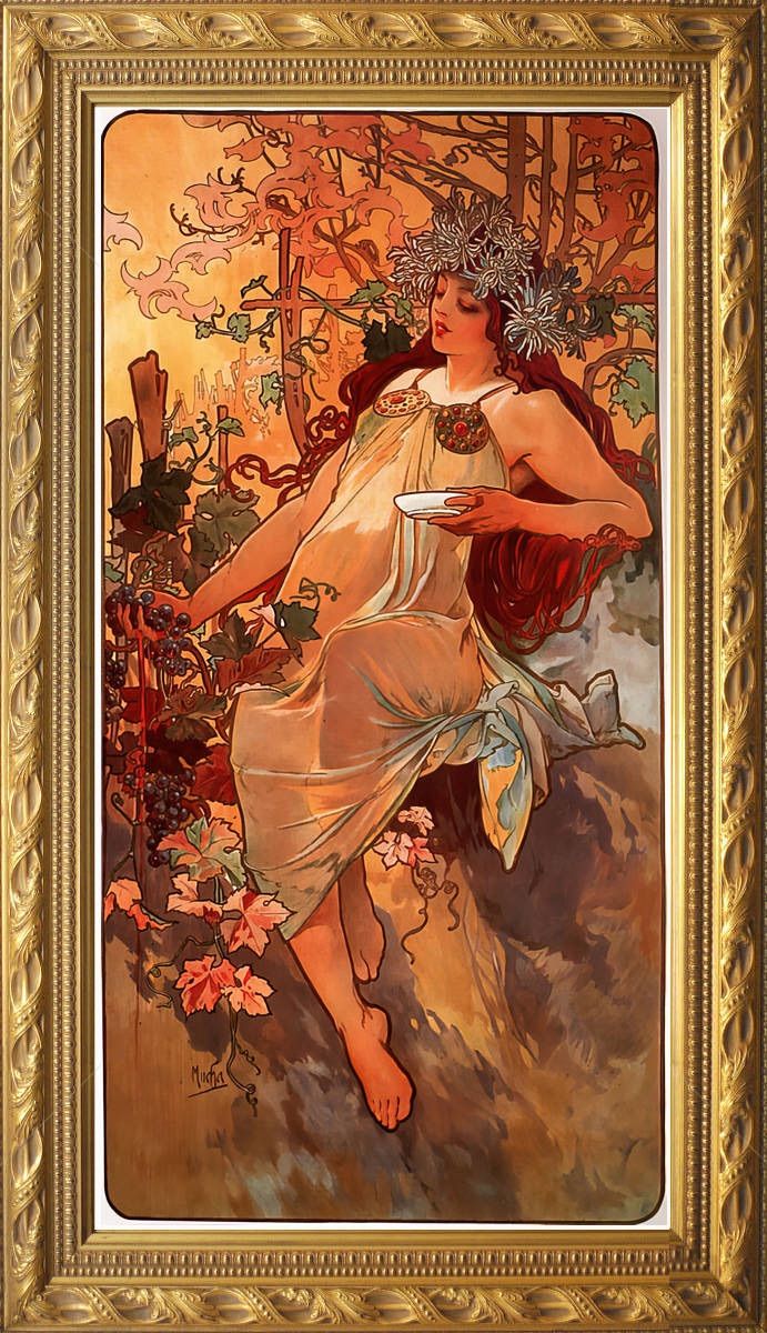 ミュシャ 四季 春1900 Var. 5 リトグラフ