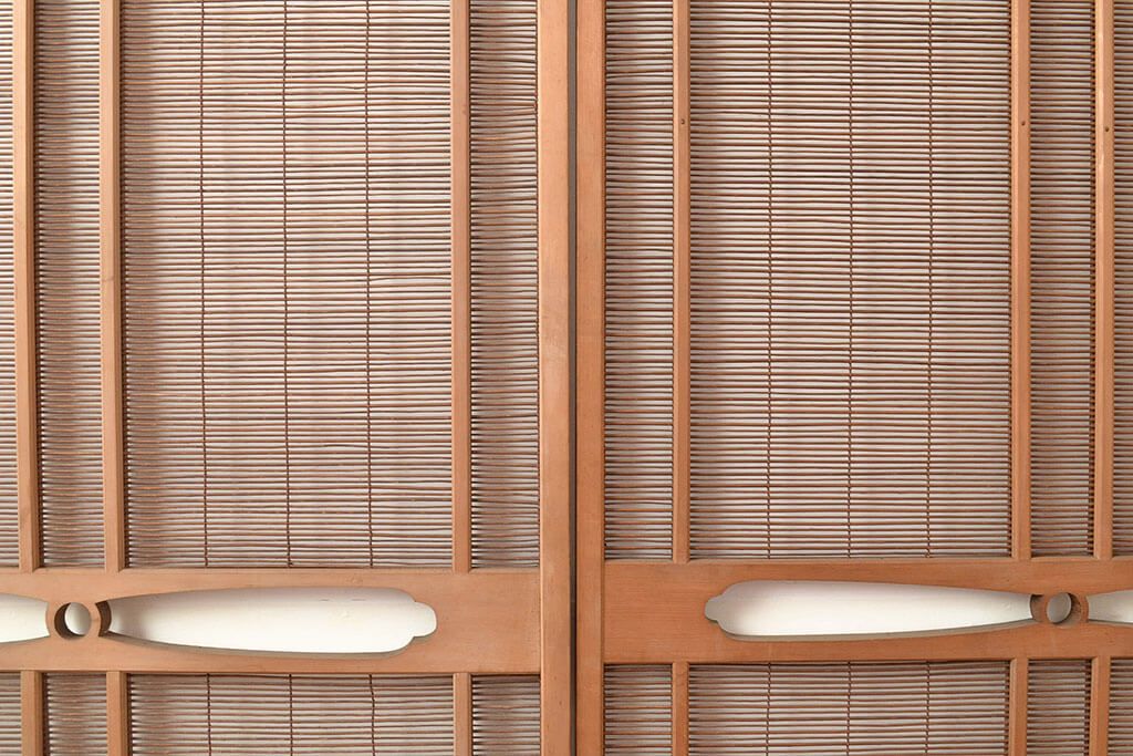 古い建具 ガラス戸 1枚 簾戸 すど 葦戸よしど 夏障子 ▽現状販売