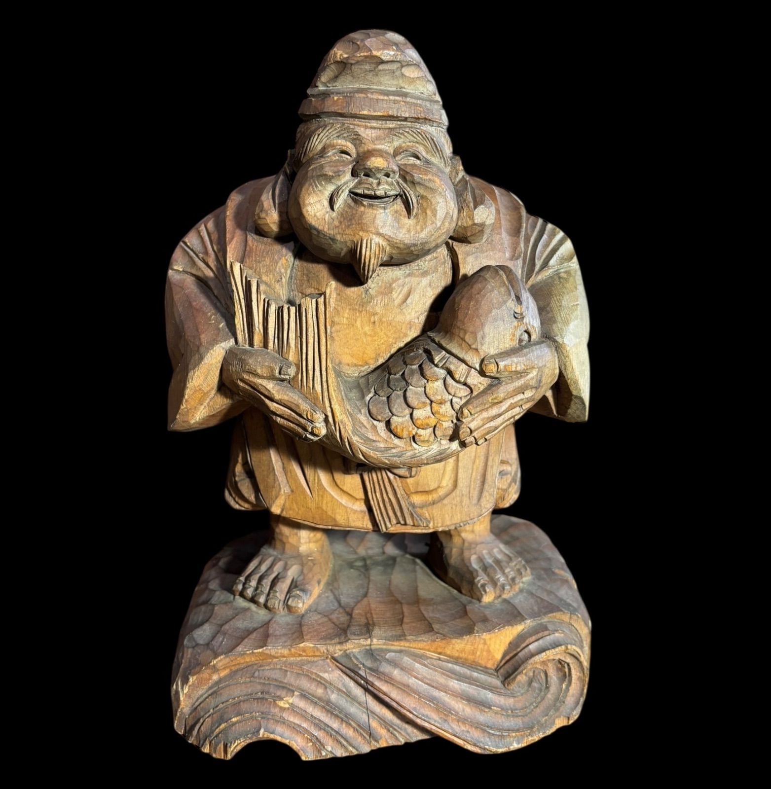 福の神像 4体セット彫刻根付天然素材アンティーク骨董飾り物古美術置物細密