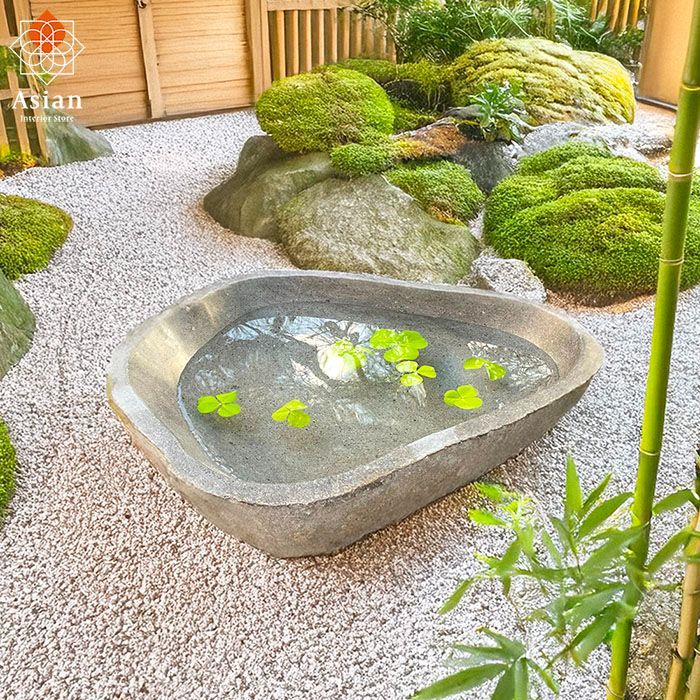 つくばい ガーデニング 庭 オブジェ メダカ 金魚 殿白窯 民芸陶器