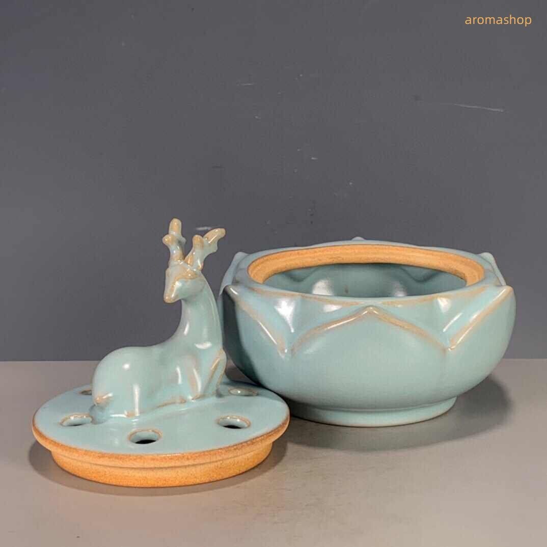 中国 汝窯 青磁 香炉 陶器 陶芸 香道具 仏具 官窯 青釉 中国 汝窯 青磁