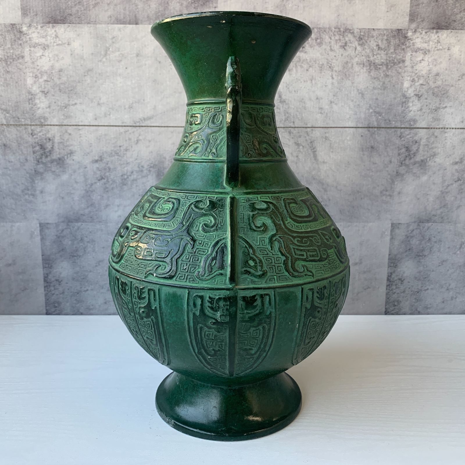 中国古美術 珍蔵 銘文入 青銅 鶴嘴壺 花瓶 時代物 純銅製 風水開運 文